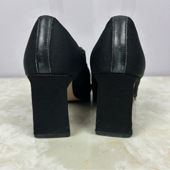 Vintage Jessica Criss Cross Black Heeled Shoes Size 8.5 - Picture 2 of 5